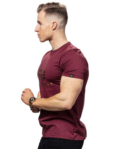 Basic T-Shirt Maroon Gold Alpha Industries