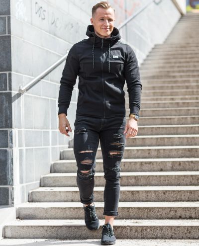 Air Sweat Zip Hood Black Jack & Jones Air Sweat Zip Hood Black Jack & Jones