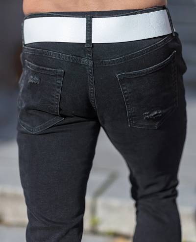 Liam Leather Belt White Jerone Liam Leather Belt White Jerone