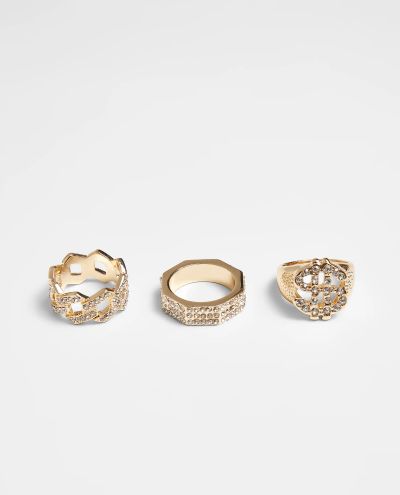 Dollar Ring 3-Pack Gold Urban Classics