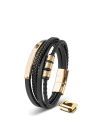 Brave Leather Bracelet Stainless Steel Gold Serasar