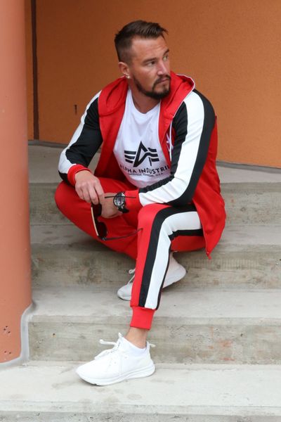 Urban Red Tracksuit Hoodie And Pants Jerone Urban Red Tracksuit Hoodie And Pants Jerone