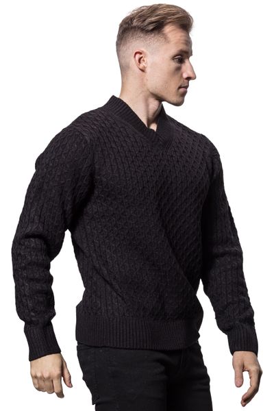 Cosy Knit Cable V-Neck Black Jack & Jones