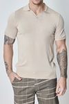 Short sleeved plain knitted polo shirt FRILIVIN