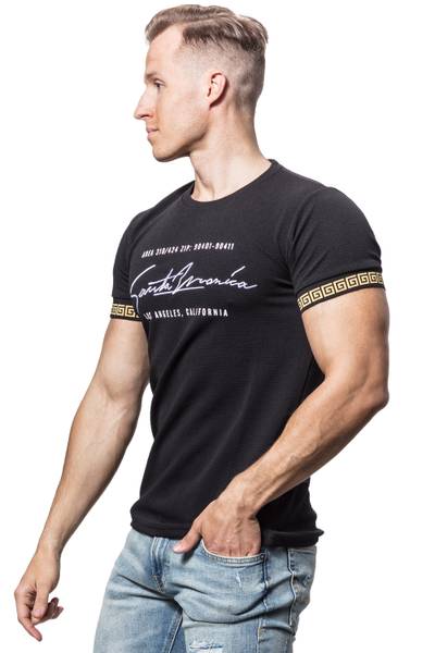 Structured Black T-Shirt Gold Jerone