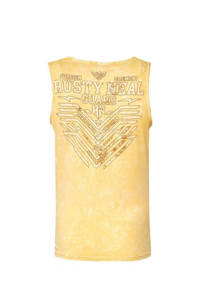 Yellow Looser Tank with Print Rusty Neal