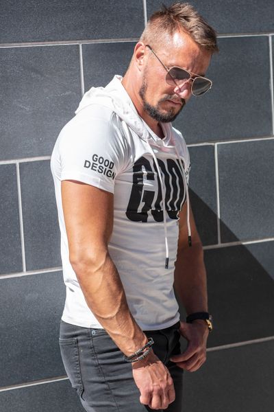 Hooded Light Pink Print t-shirt Jerone