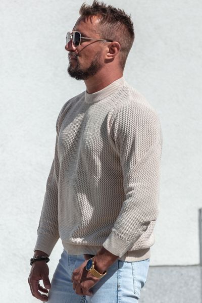 Crochet Knit Round Neck Sweater AARHON