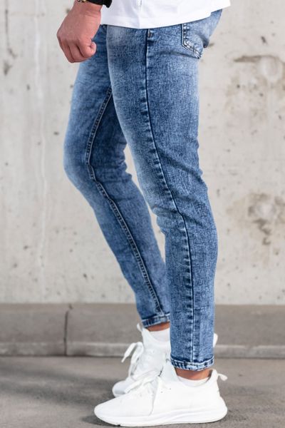 stentvättade jeans skinny fit för män