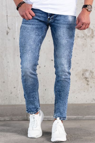 stentvättade jeans skinny fit för män
