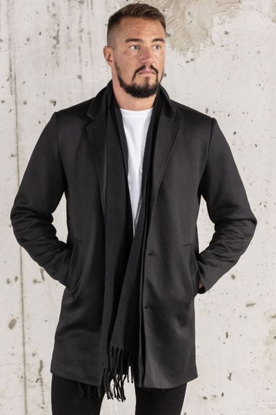 Svart lång cardigan för män