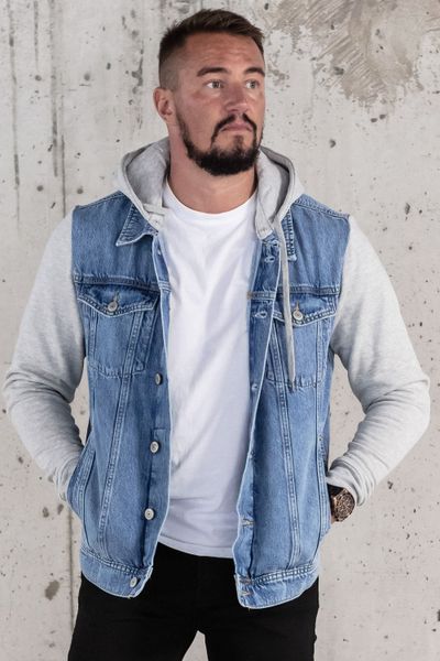 Blue denim jacket with hood Jack&Jones Blue denim jacket with hood Jack&Jones