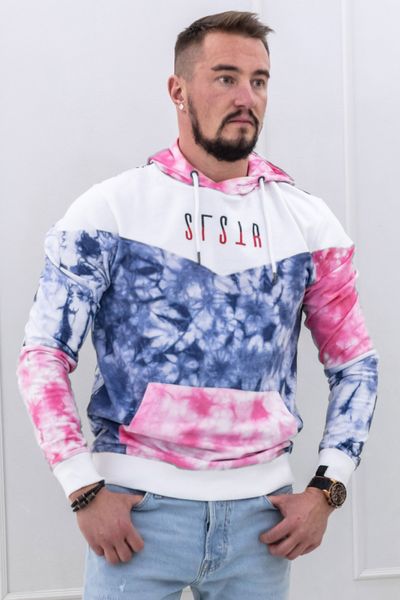 Blue and pink tie and dye hooded sweatshirt JERONE Blue and pink tie and dye hooded sweatshirt JERONE