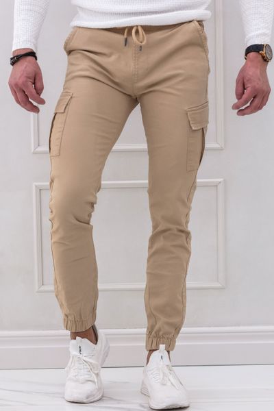 Mitchell Beige Elastic Cargo Pants L32 Jerone Mitchell Beige Elastic Cargo Pants L32 Jerone