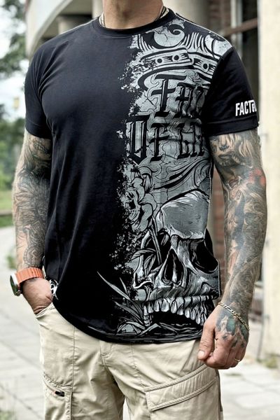 Rock spiritual t-shirt för män med tryck på ryggen