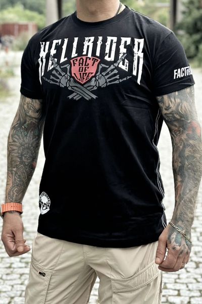 Rock spiritual t-shirt för män med tryck på ryggen