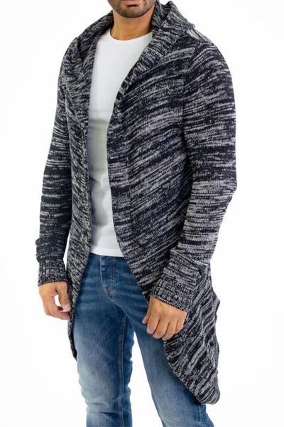 svartvit öppen cardigan för män