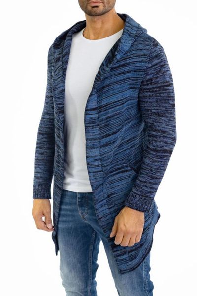 Asymmetric Blue Open Cardigan Jerone