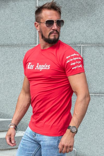 Röd Los Angeles Flexibel T-shirt Jerone