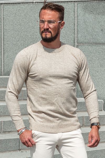 Cashmere touch beige tröja JERONE