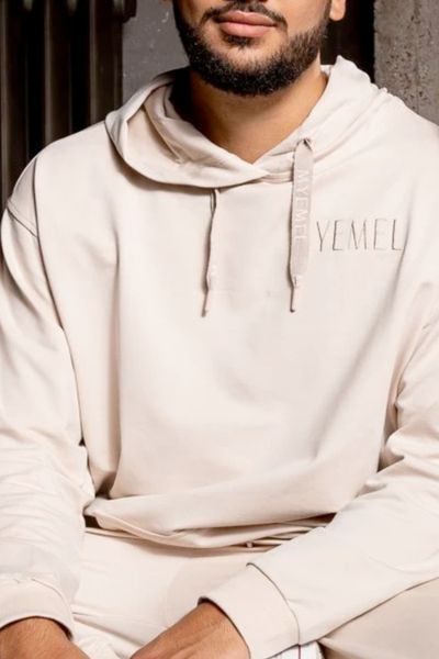 Herroversize beige hoodie MYEMEL