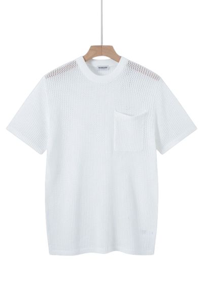 Virkat vit t-shirt JERONE Virkat vit t-shirt JERONE