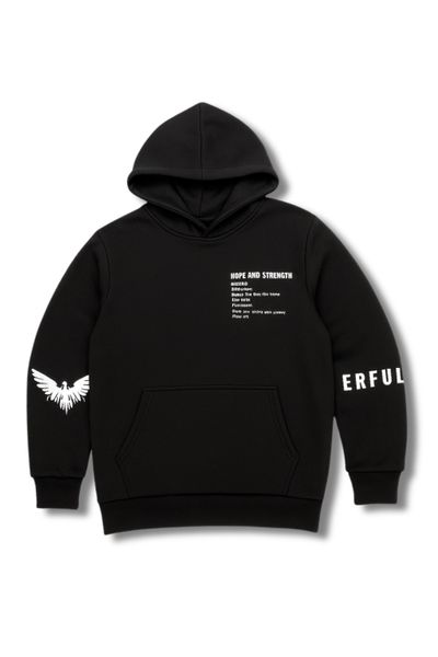 Svart tryckt hoodie AARHON Svart tryckt hoodie AARHON