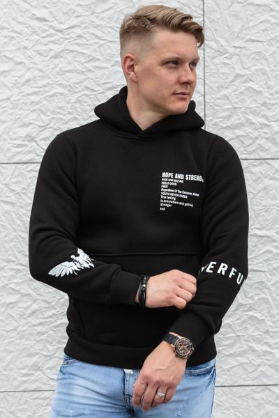 Svart tryckt hoodie AARHON