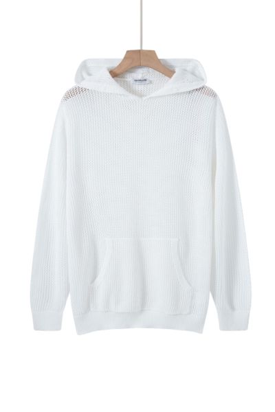 Herrarnas virkade vita hoodie AARHON Herrarnas virkade vita hoodie AARHON