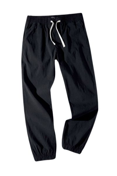 Svarta stretchiga vardagsbyxor för män JERONE