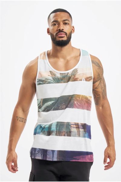 Vit beachvibe tryckt ärmlös JUST RHYSE Vit beachvibe tryckt ärmlös JUST RHYSE