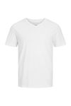 Vit bomulls-T-shirt med V-ringning, vit Jack&Jones