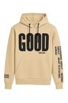 Beige texttryckt hoodie JERONE