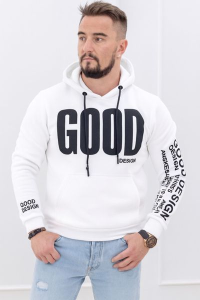 Vit texttryckt hoodie JERONE