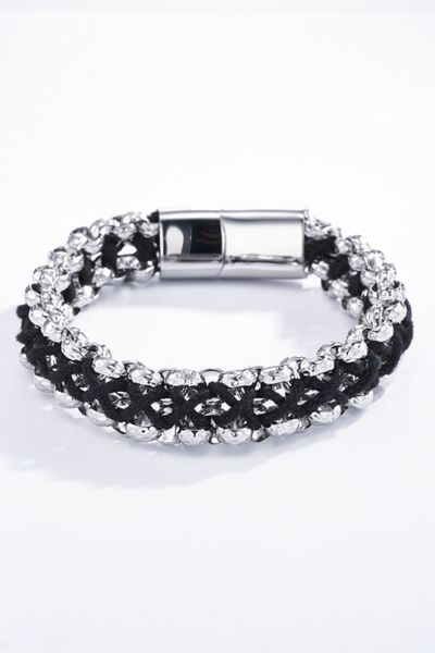 Flätat armband i silverfärg JERONE JEWELLERY