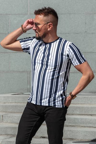 Blåvit randig t-shirt BRAVE SOUL