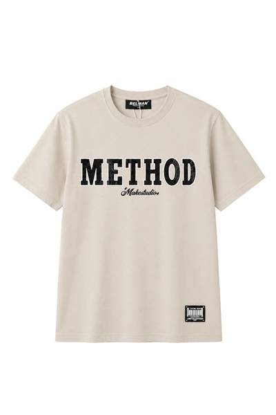 Method T-shirt beige med strass JERONE