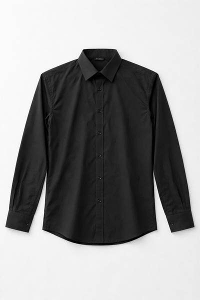 Slim Fit Stretchig svart skjorta JERONE