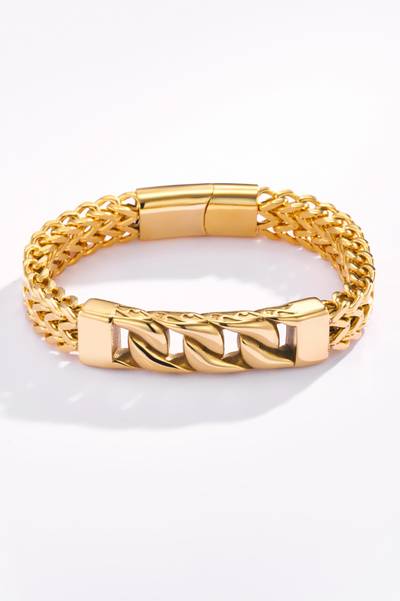 Guldfärgat armband med platta JERONE JEWELLERY