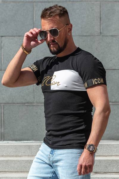 Marc strukturerad t-shirt svart JERONE