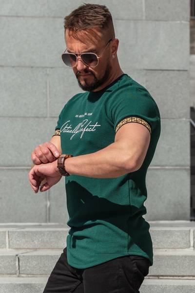 Jules grön strukturerad t-shirt JERONE