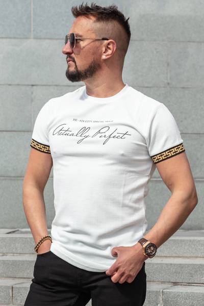 Jules vit strukturerad t-shirt JERONE