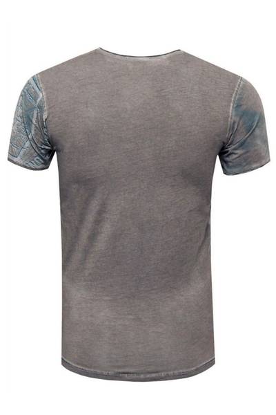 Grå t-shirt med strass och tryck RUSTY NEAL