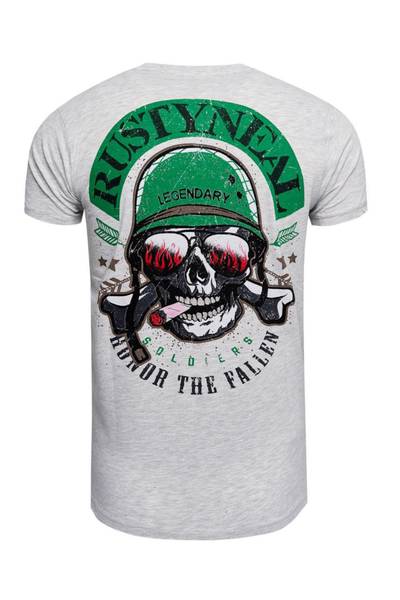 Grå T-shirt med ryggtryck Rusty Neal