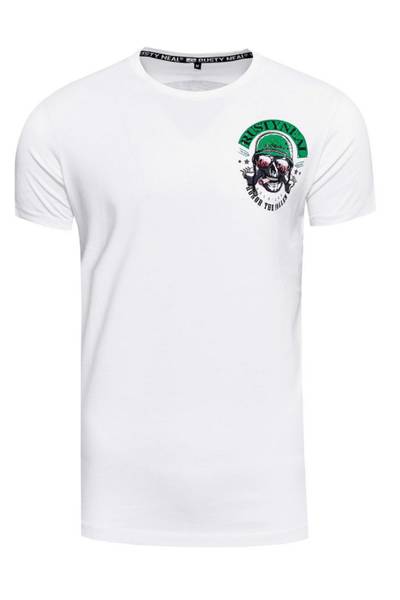 Vit T-shirt med ryggtryck Rusty Neal