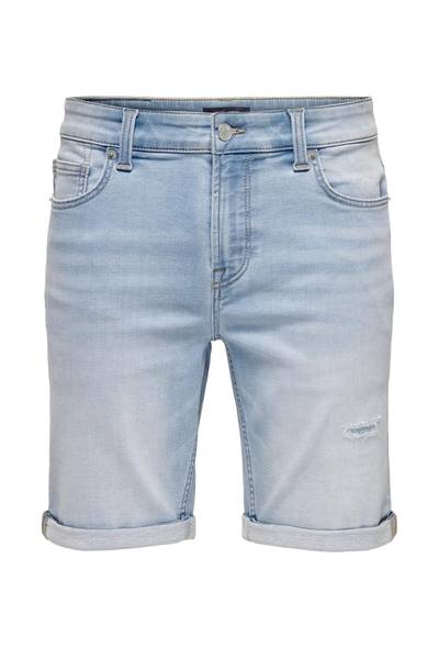 Ljusblå stretchshorts ONLY&SONS