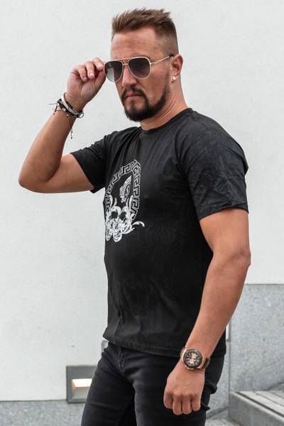 Tryckt t-shirt med silverfolie JERONE