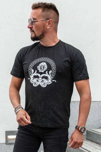 Tryckt t-shirt med silverfolie JERONE