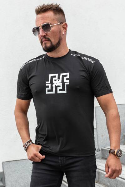 ZZ svart t-shirt med tryck i silverfolie JERONE