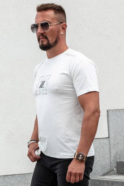 ZZ vit printad t-shirt med silverfolie JERONE ZZ vit printad t-shirt med silverfolie JERONE